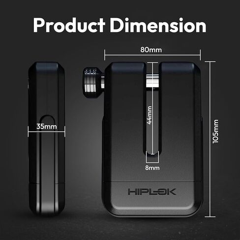 قفل قرص الدراجة النارية Hiplok MDX | قفل فرامل قرصية عالي الأمان | قفل مضاد للالتقاط وأسطوانة مضادة للثقب تُباع بشكل آمن ذهبي، تصنيف Art 4 Star وENRA | فولاذ مقوى مع 3 مفاتيح وبطاقة تذكير مغناطيسية in Kuwait