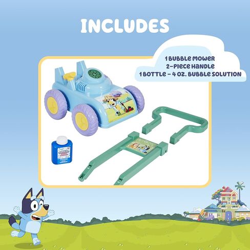 BLUEY Bubble Lawn Mower for Toddlers, Bubble Blowing Machine with Sound for Indoor and Outdoor Gardening Toy, Plays Bluey Music, Birthday, Party Favor for Preschool Girls and Boys in Kuwait