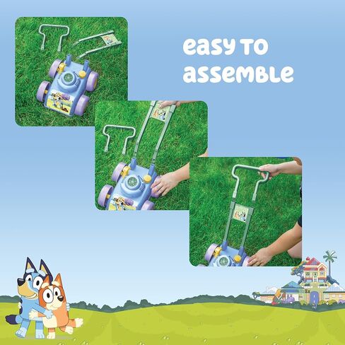 BLUEY Bubble Lawn Mower for Toddlers, Bubble Blowing Machine with Sound for Indoor and Outdoor Gardening Toy, Plays Bluey Music, Birthday, Party Favor for Preschool Girls and Boys in Kuwait