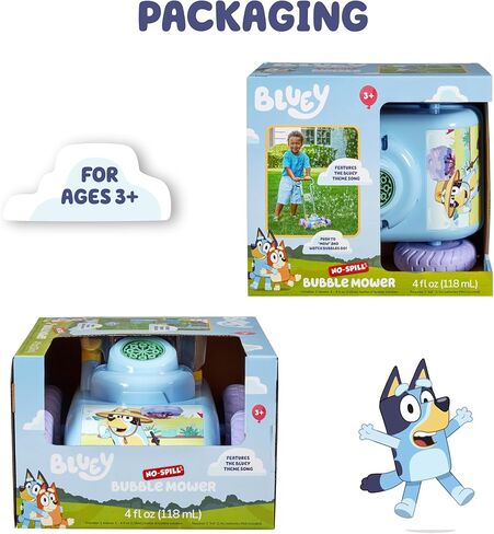 BLUEY Bubble Lawn Mower for Toddlers, Bubble Blowing Machine with Sound for Indoor and Outdoor Gardening Toy, Plays Bluey Music, Birthday, Party Favor for Preschool Girls and Boys in Kuwait