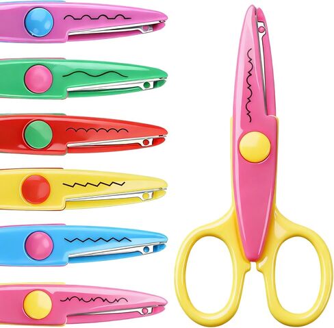 6pcs craft scissors, craft scissors decorative edge for Scrapebook＆School, fancy scissors with Stamp Edge, Fine Zigzag, Castle, Wide Zigzag, Scallop, Ripple in Kuwait