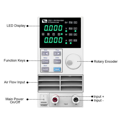 60V / 30A / 150W DC مختبر الحمل الإلكتروني قابل للتعديل التحكم الرقمي للمصنع والأبحاث IT8211 in Saudi Arabia