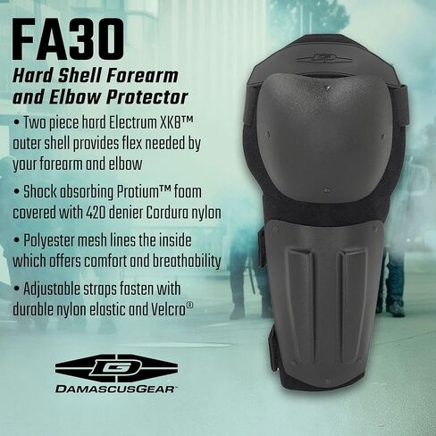 معدات دمشق: FA30 FlexForce واقيات الساعد والكوع ذات الغلاف الصلب - ممتص للصدمات، أقصى قدر من الحماية، قابل للتعديل (X-Large/XX-Large) in Kuwait