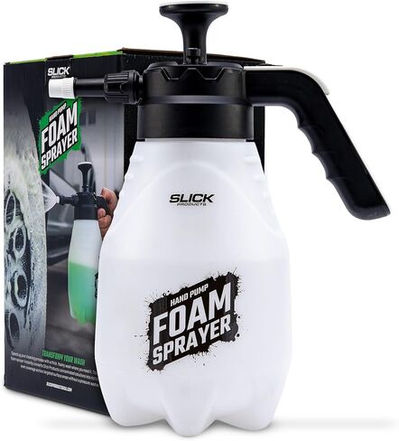 بخاخ رغوة مضخة يدوية من Slick Products - بخاخ رغوة وضباب محمول 70 أونصة للسيارات والشاحنات والدراجات النارية ومركبات ATV وUTVs وتنظيف المركبات على الطرق الوعرة بدون غسالة الضغط in Kuwait