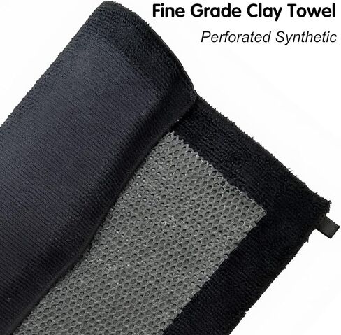 CACHIL 3 Pcs Clay Towel - Auto Detailing Clay bar Towel - Decontaminate Paint and Glass for Smoth Washing - Improve Wax and Sealant Bonding, Enhance Gloss and Color Depth - 12" x 12"（Black） in Kuwait