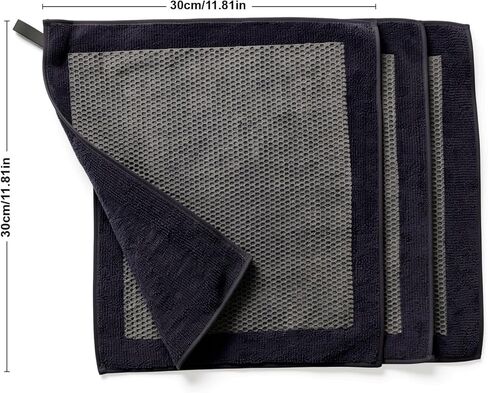 CACHIL 3 Pcs Clay Towel - Auto Detailing Clay bar Towel - Decontaminate Paint and Glass for Smoth Washing - Improve Wax and Sealant Bonding, Enhance Gloss and Color Depth - 12" x 12"（Black） in Kuwait