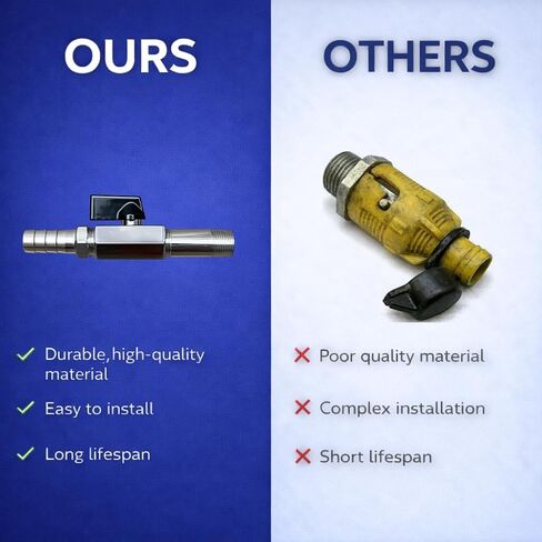 صمام تصريف الزيت 125-508 مع خرطوم، استبدال صمام تصريف زيت جزازة العشب لـ MTD Cub Cadet، 3/8-18 NPTF Thread 1/2 طقم خرطوم، صمام إغلاق من الفولاذ المقاوم للصدأ لجرار العشب، حزمة واحدة in Kuwait