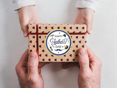 Happy Father's Day Stickers, 72pcs Round Gift Tag Stickers, 2 Inch Fathers Day Gift Wrapping Stickers for Father's Day Decorations, Gift Bags, Gifts Boxes, Greeting Cards, Envelopes, Cupcakes in Kuwait