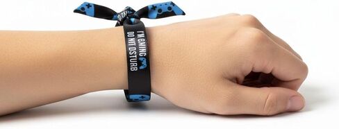 سوار معصم Gamer I'm Gaming - عبوة من 5 أساور من القماش المرن للاعبين، تصميم وحدة التحكم، ملحق إعداد الألعاب وهدية للأطفال والكبار (أزرق وأسود) in Kuwait