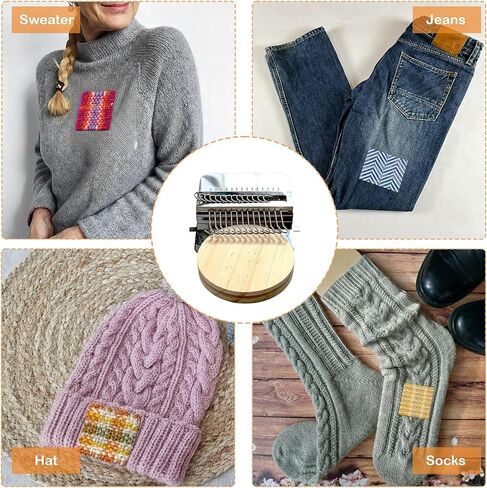 مجموعة Knit Patch PatchMaker 2.0، نول الرتق للإصلاح المرئي، نول صانع التصحيح لإصلاح الملابس والجوارب والجينز، مجموعة رقعة متماسكة من نوع Speedweve أداة نسج DIY in Kuwait