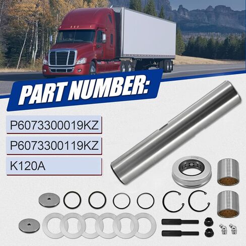 P6073300019KZ مجموعة دبوس الملك مع محمل وجلبة الملك يناسب Freightliner Cascadia لتوماس للتحالف من أجل Stemco Kaiser استبدال # P6073300119KZ K120A in Kuwait