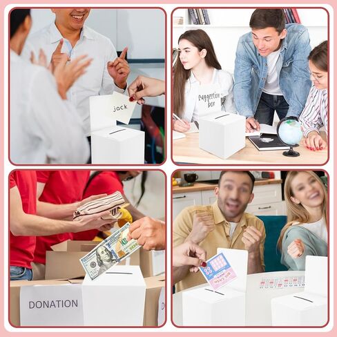 36 Pack Cardboard Ballot Box with Slot, 6 x 6 x 6 Inch Raffle Boxes with Removable Header, Ticket Boxes for Gift Card Exchange, Voting, Fundraising in Kuwait