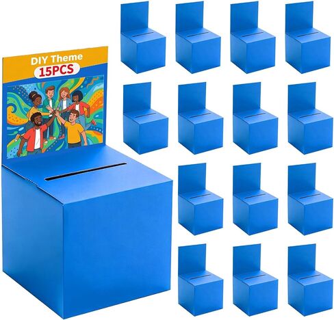 2 Pack Raffle Box Ballot Box with Slot, 6 x 6 x 6 Inch White Cardboard Suggestion Box with Removable Header, for Collecting Business Card Voting Contest Fundraising Donation and Suggestion in Saudi Arabia