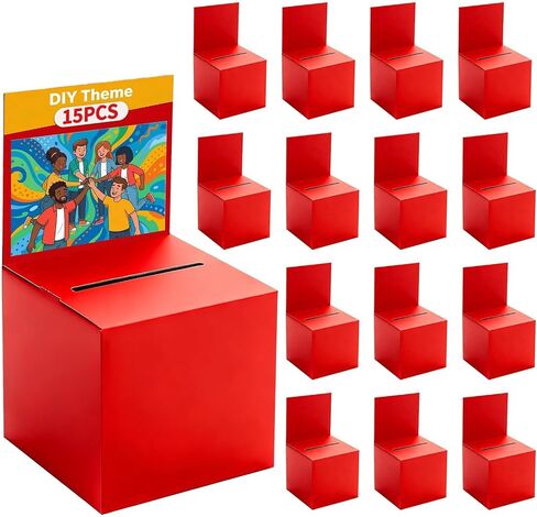 2 Pack Raffle Box Ballot Box with Slot, 6 x 6 x 6 Inch White Cardboard Suggestion Box with Removable Header, for Collecting Business Card Voting Contest Fundraising Donation and Suggestion in Saudi Arabia