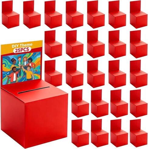 2 Pack Raffle Box Ballot Box with Slot, 6 x 6 x 6 Inch White Cardboard Suggestion Box with Removable Header, for Collecting Business Card Voting Contest Fundraising Donation and Suggestion in Saudi Arabia
