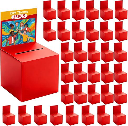 2 Pack Raffle Box Ballot Box with Slot, 6 x 6 x 6 Inch White Cardboard Suggestion Box with Removable Header, for Collecting Business Card Voting Contest Fundraising Donation and Suggestion in Saudi Arabia