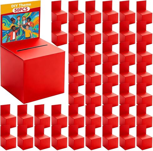 2 Pack Raffle Box Ballot Box with Slot, 6 x 6 x 6 Inch White Cardboard Suggestion Box with Removable Header, for Collecting Business Card Voting Contest Fundraising Donation and Suggestion in Saudi Arabia