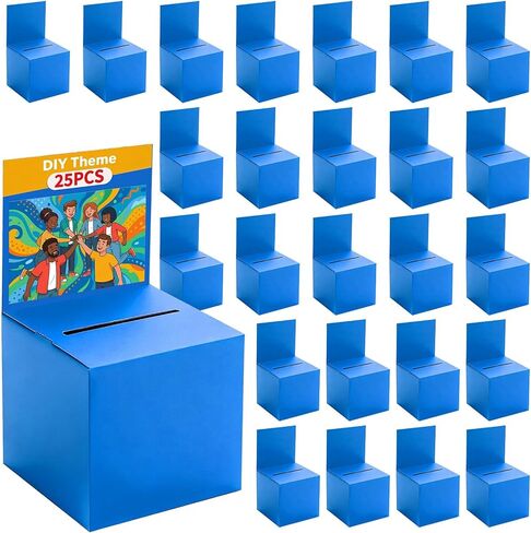 2 Pack Raffle Box Ballot Box with Slot, 6 x 6 x 6 Inch White Cardboard Suggestion Box with Removable Header, for Collecting Business Card Voting Contest Fundraising Donation and Suggestion in Saudi Arabia