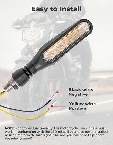 KEMIMOTO دراجة نارية بدوره إشارات الضوء، 12V مؤشرات تحول دراجة نارية عالمية، 36 لمبات LED للدراجات النارية سكوتر كروزر (4 قطع) in Kuwait
