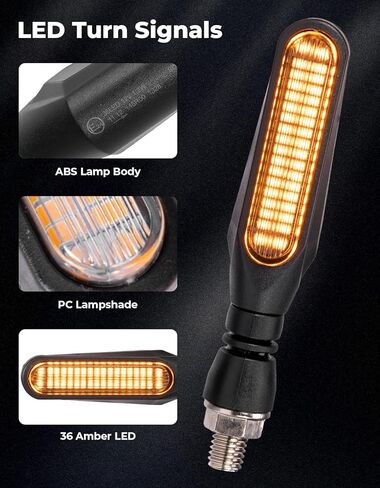 KEMIMOTO دراجة نارية بدوره إشارات الضوء، 12V مؤشرات تحول دراجة نارية عالمية، 36 لمبات LED للدراجات النارية سكوتر كروزر (4 قطع) in Kuwait