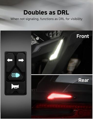 KEMIMOTO Triangle UTV Turn Signal Kit with Horn, and Integrated Switch, Pre-Wired, Plug and Play UTV ATV Blinker, Universal Street Legal Turn Signals Compatible with Polaris, Can-Am, Teryx, CFMOTO in Kuwait