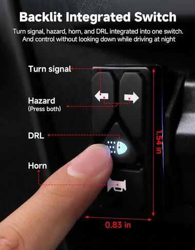 KEMIMOTO Triangle UTV Turn Signal Kit with Horn, and Integrated Switch, Pre-Wired, Plug and Play UTV ATV Blinker, Universal Street Legal Turn Signals Compatible with Polaris, Can-Am, Teryx, CFMOTO in Kuwait