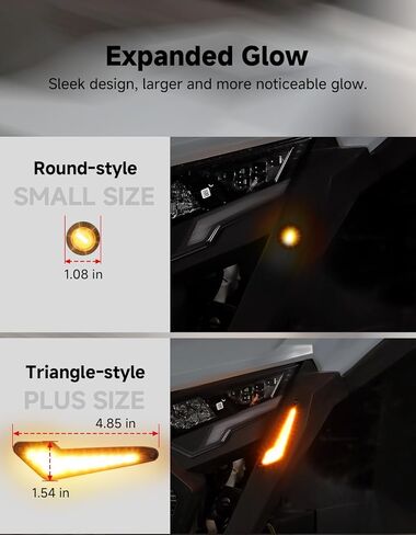 KEMIMOTO Triangle UTV Turn Signal Kit with Horn, and Integrated Switch, Pre-Wired, Plug and Play UTV ATV Blinker, Universal Street Legal Turn Signals Compatible with Polaris, Can-Am, Teryx, CFMOTO in Kuwait