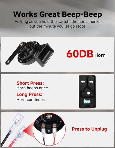 KEMIMOTO Triangle UTV Turn Signal Kit with Horn, and Integrated Switch, Pre-Wired, Plug and Play UTV ATV Blinker, Universal Street Legal Turn Signals Compatible with Polaris, Can-Am, Teryx, CFMOTO in Kuwait