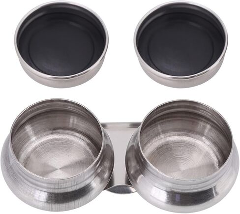 Double Dipper Palette Cups, Clip On Oil Paint Solvent Container, Stainless Steel Oil Painting Cup Palettes Container, Turpentine Cup with 1.57in Screw Lid for Painter in Kuwait