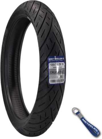 الإطار الأمامي للدراجة النارية Metzeler Cruisetec 120/70ZR19 60W TL V-Twin - أداء مثالي للطرادات والمركبات السياحية المخصصة والثقيلة مع معالجة محسنة وراحة - مع سلسلة مفاتيح in Kuwait