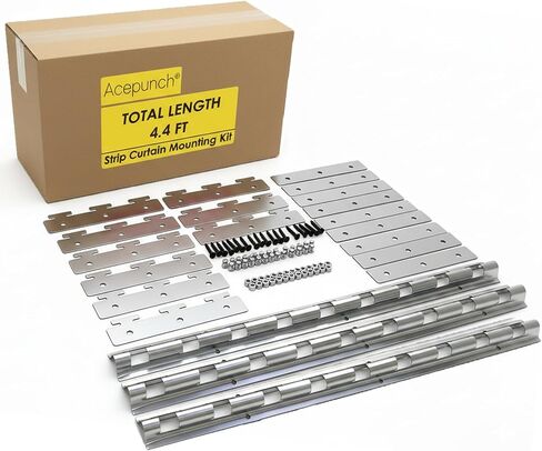 Strip Curtain Hardware PVC Universal Mount Hanger Easy to Install Precision Mounting Brackets for Plastic Vinyl Strips - 4.43FT AP1450 in Saudi Arabia