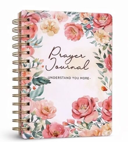 Prayer Journal with Floral Cover, Daily Prayer Tracker, Bible Study & Gratitude Notebook, Spiral Bound in Kuwait