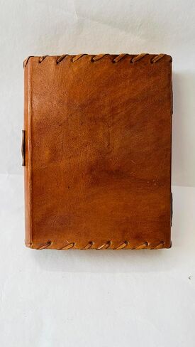 Handmade Vintage Leather Journal with Eye Emblem, C Lock Clasp, Unlined Pages, Brown, 8x6x1.5 Inches, 200 Pages in Kuwait
