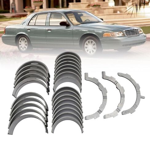 SecosAutoparts Rod Bearings and Main Bearings Kit Compatible with Ford F-150 4.6L 281/5.4L 330 V8 STD Fit for Lincoln 1993-2011 Fit for Mercury 2001-2011# 5M7296A 7296M 8-1985A 8B1442P BB317J in Kuwait