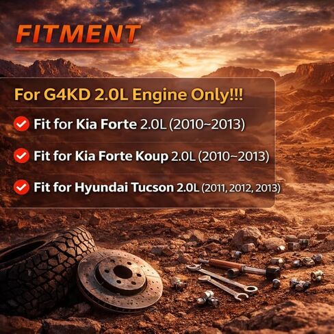 G4KD 2.0L Engine Rebuild Kit with Crankshaft Piston Connecting Rod Bearing Set Fit for Hyundai Tucson 2011-2013 Kia Forte & Forte Koup 2010-2013 Replacement 23111-2G030 23510-25030 23410-2G020 in Kuwait