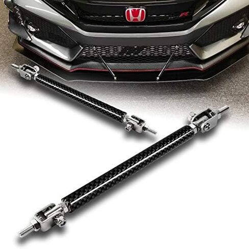 Carbon Fiber Look Adjustable 7"-9" (100MM) / 8" to 11" (150MM) / 10" to 13" (200MM) Front Bumper Lip Splitter Diffuser Strut Rod Tie Bars, Strut Rod Tie Support Bars (7"-9" (100MM)) in Kuwait