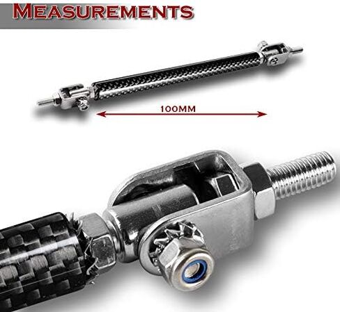 Carbon Fiber Look Adjustable 7"-9" (100MM) / 8" to 11" (150MM) / 10" to 13" (200MM) Front Bumper Lip Splitter Diffuser Strut Rod Tie Bars, Strut Rod Tie Support Bars (7"-9" (100MM)) in Kuwait