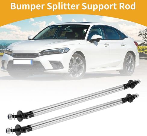 2pcs 200mm/7.87in Car Splitter Support Rods Adjustable Front Rear Bumper Lip Splitter Strut Rod Tie Support Bars Aluminum Alloy Silver Tone in Kuwait