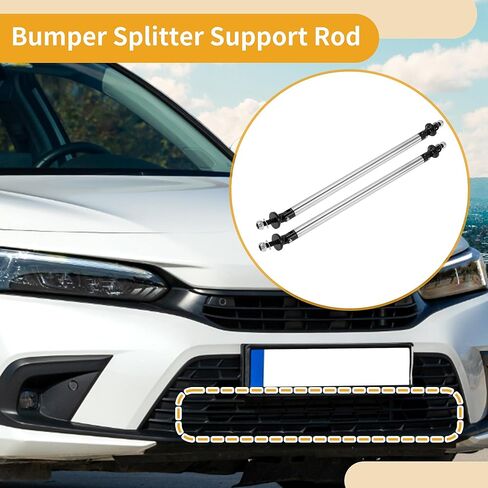 2pcs 200mm/7.87in Car Splitter Support Rods Adjustable Front Rear Bumper Lip Splitter Strut Rod Tie Support Bars Aluminum Alloy Silver Tone in Kuwait