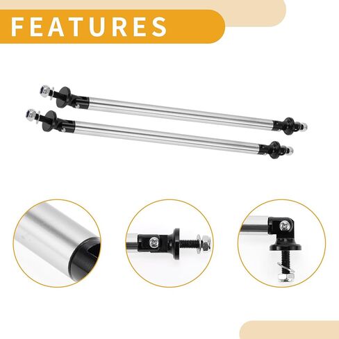 2pcs 200mm/7.87in Car Splitter Support Rods Adjustable Front Rear Bumper Lip Splitter Strut Rod Tie Support Bars Aluminum Alloy Silver Tone in Kuwait