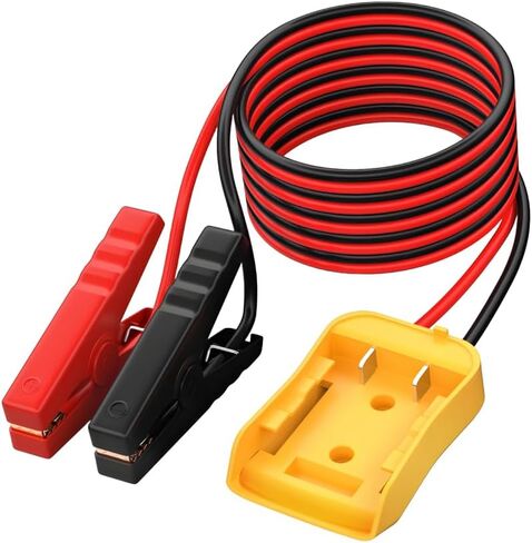 كابلات توصيل السيارة بطول 2 قدم 8AWG مع محول، كابلات تعزيز طاقة السيارة المحمولة، بادئ تشغيل بطارية السيارة لبدء القفز باستخدام الأداة، متوافقة مع بطارية 20 فولت in Kuwait