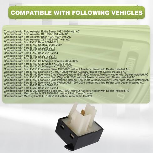Riloer AC Heater Fan Blower Switch, YH-1934, YH1934, HS214, E6DZ-19986-A, Blower Motor Switch, Compatible with Ford E-150 XL 2006-2011, 4 pins, 1 pc in Kuwait