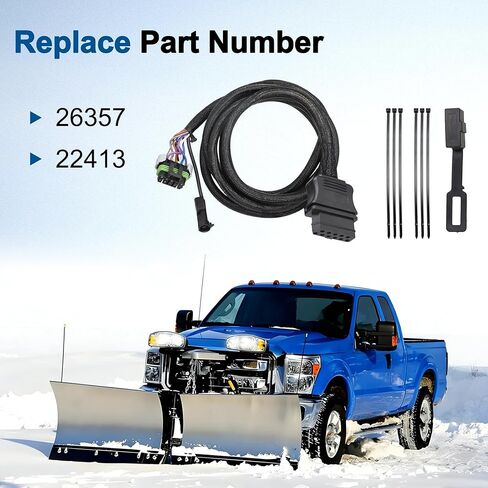 11 دبوسًا من أسلاك الإضاءة الجانبية للمركبة مناسبة لمحاريث Western SnowEx Fisher Blizzard استبدال 26357 22413، أسلاك جانبية للشاحنة شديدة التحمل مع غطاء غبار in Kuwait