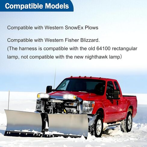 11 دبوسًا من أسلاك الإضاءة الجانبية للمركبة مناسبة لمحاريث Western SnowEx Fisher Blizzard استبدال 26357 22413، أسلاك جانبية للشاحنة شديدة التحمل مع غطاء غبار in Kuwait