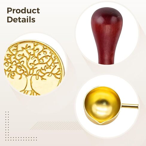 Wax Seal Stamp Kit, Brass Heads, Wooden Handle, for Gifts in Kuwait