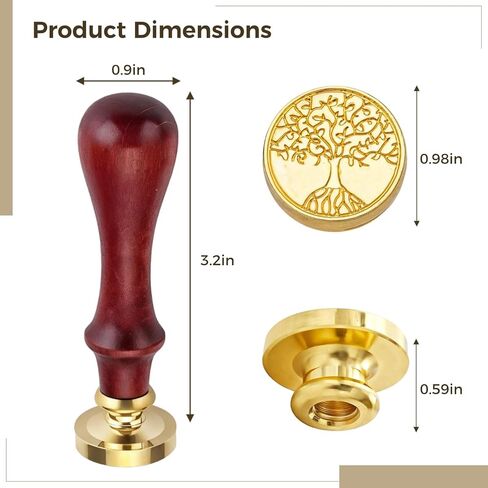 Wax Seal Stamp Kit, Brass Heads, Wooden Handle, for Gifts in Kuwait
