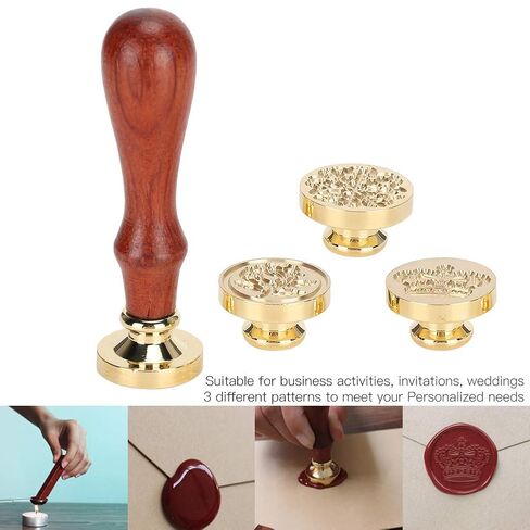 مجموعة طوابع الشمع، مجموعة أدوات يدوية لتزيين زهرة الثلج على شكل تاج من DIY مع 3 رؤوس نحاسية لتلبية الاحتياجات الشخصية، مثالية للأعمال والدعوات وحفلات الزفاف، in Kuwait
