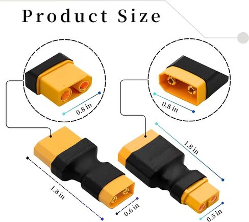 10AWG High Current Connector Adapter Combo (5cm Wired + Wireless Pair) – XT90 to XT60 No Heat Upgrade for FPV Drone RC LiPo Battery (Male/Female Variations) (XT90 Male to XT60 Female + Wireless Pair) in Saudi Arabia