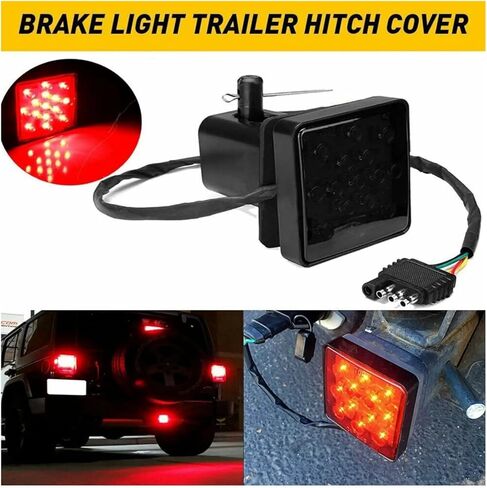 Classic-2Pcs 2 بوصة مدخن 15-LED ضوء الفرامل DRL وصلة مقطورة غطاء صالح سحب وسحب مع دبوس 12 فولت in Kuwait