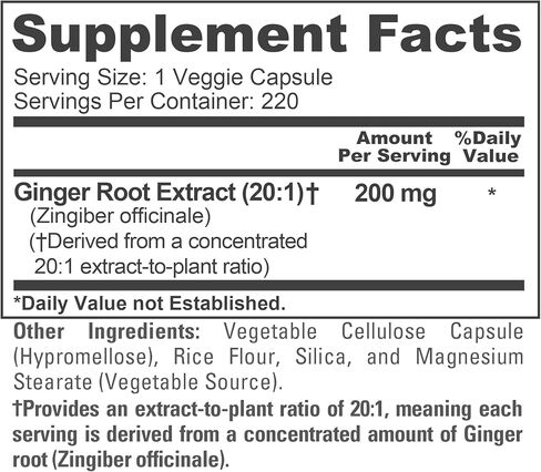 NusaPure Ginger Root Capsules 4000 mg per Veggie Caps | 220 Count | Non-GMO | 20:1 Extract in Saudi Arabia